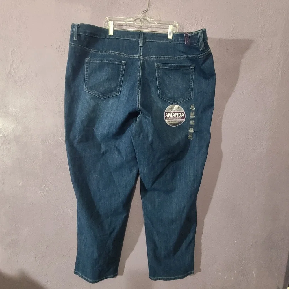 Gloria Vanderbilt Amanda The Original Slimming Jean Tapered Leg Womens Sz 22 W - Picture 5 of 6